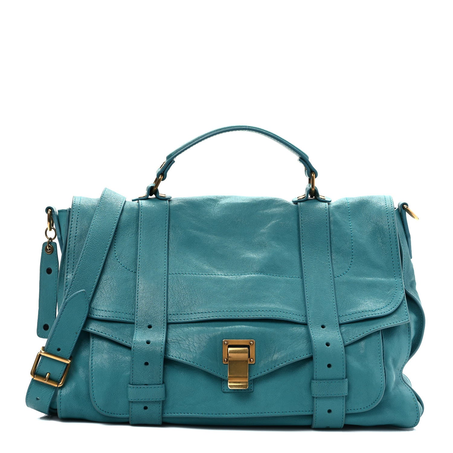 Proenza Schouler Lambskin Large PS1 Satchel Lagoon 1 of 8