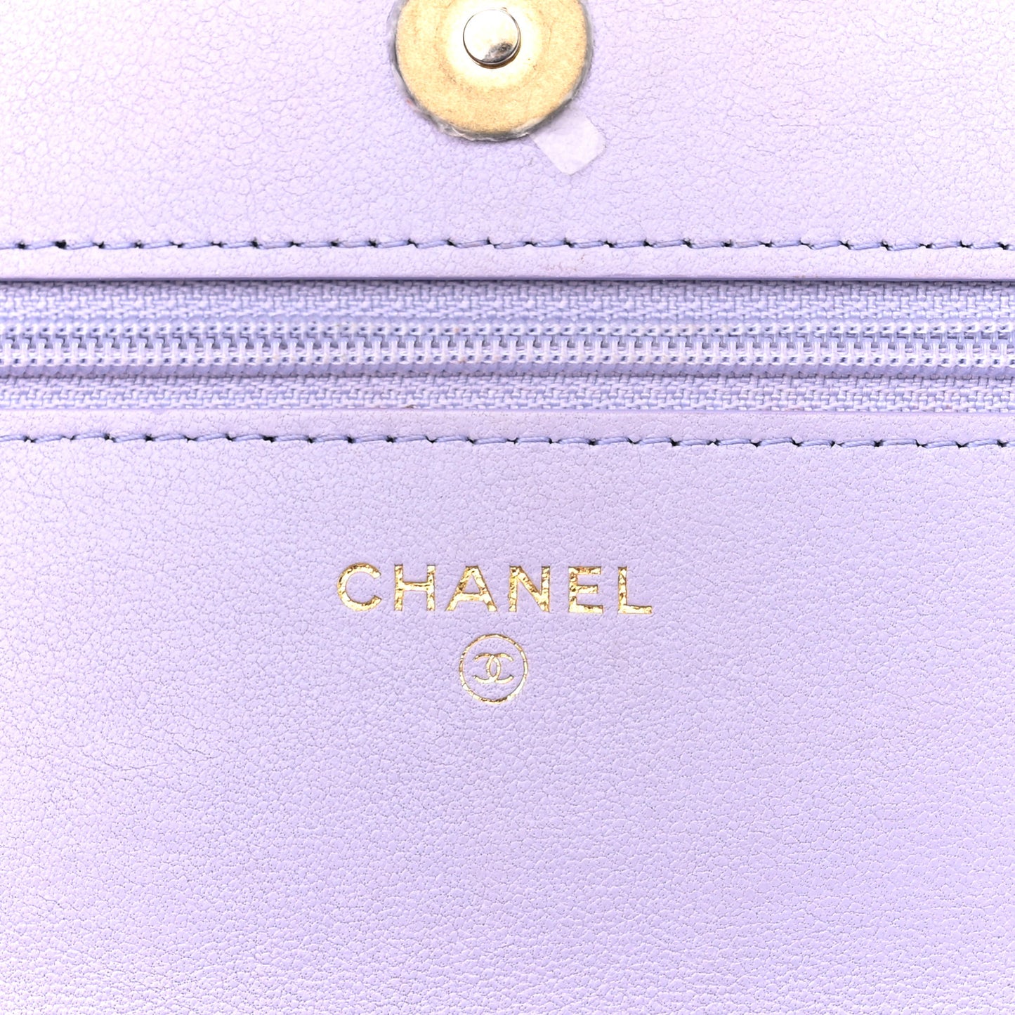 Lambskin Quilted Chanel 19 Wallet On Chain WOC Light Purple