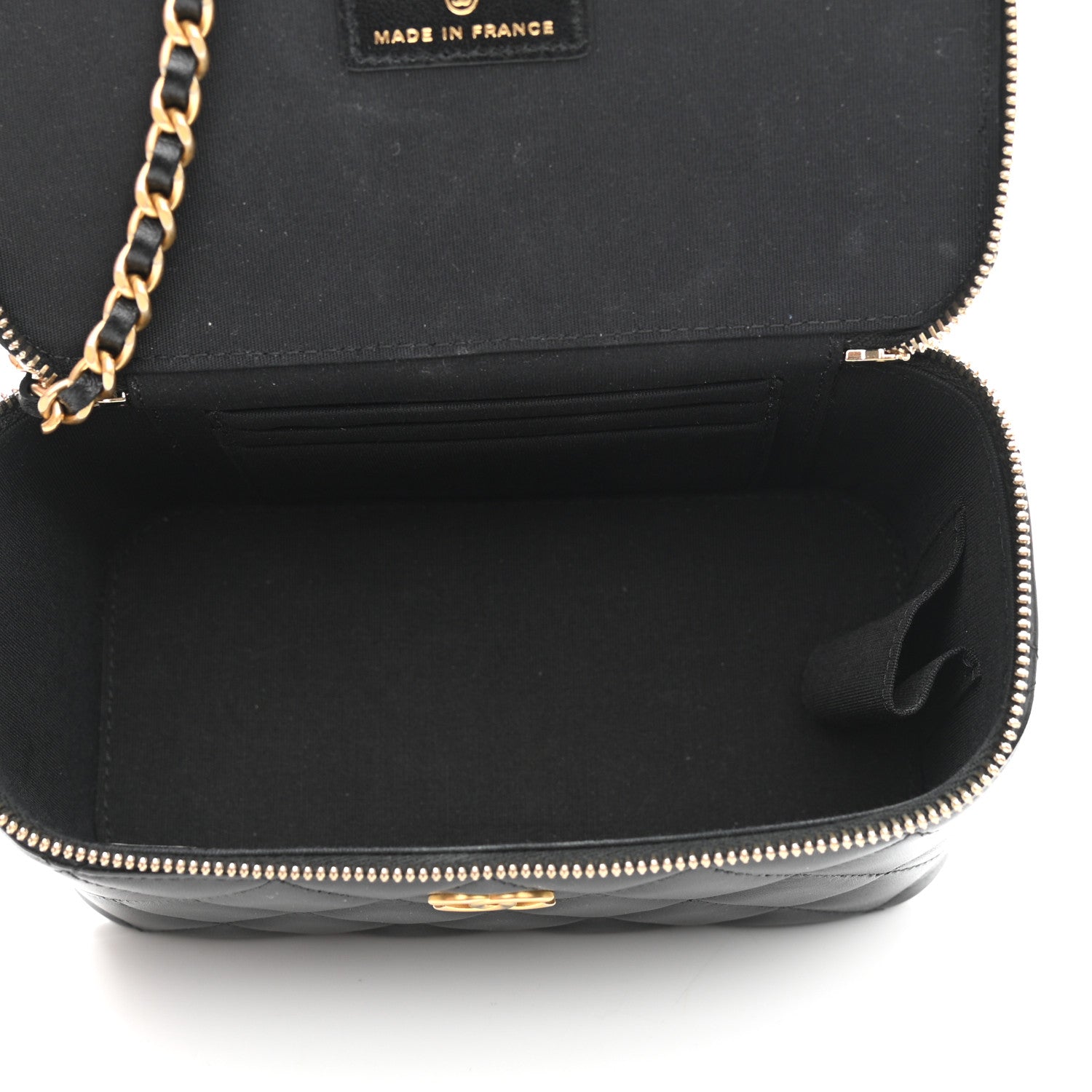 Chanel Lambskin Quilted Small Top Handle Vanity Case With Chain Black 5 of 11