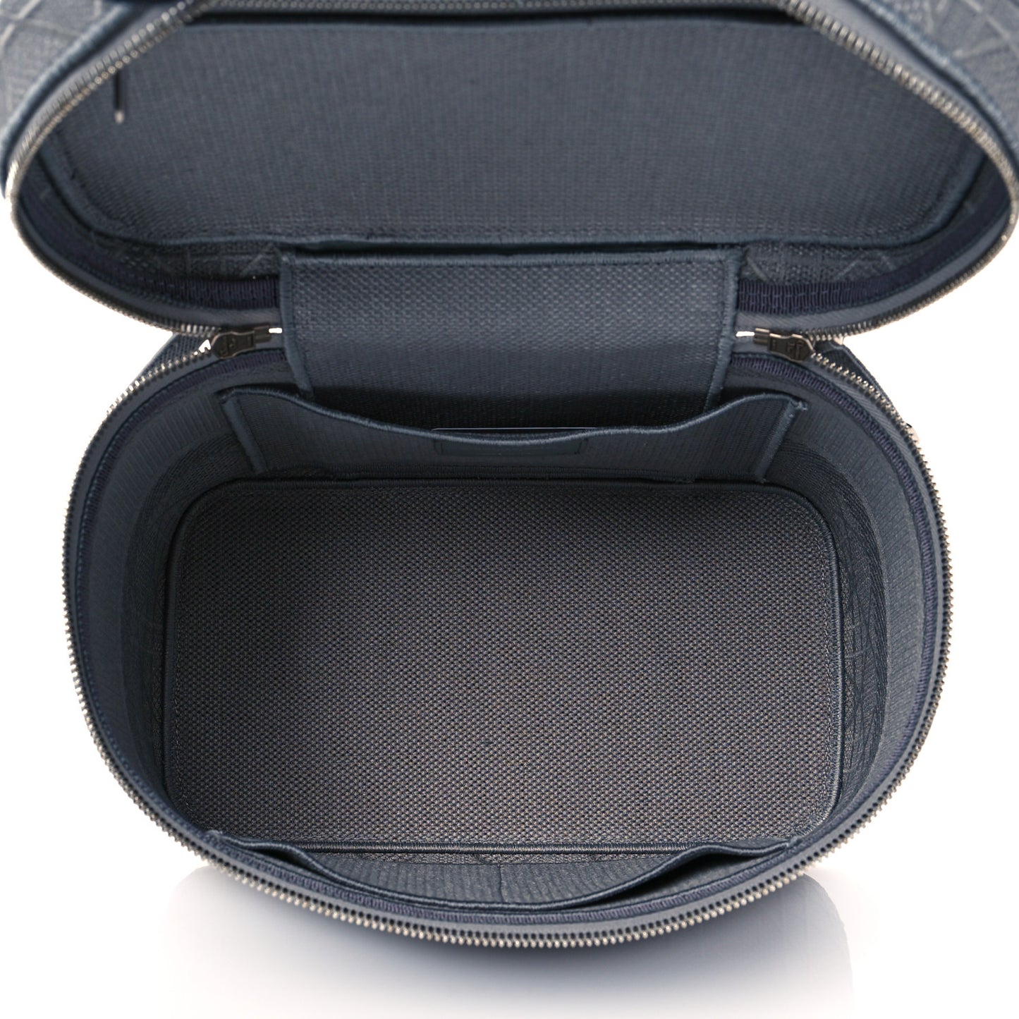 Canvas Embroidered Cannage Diortravel Vanity Case Grey