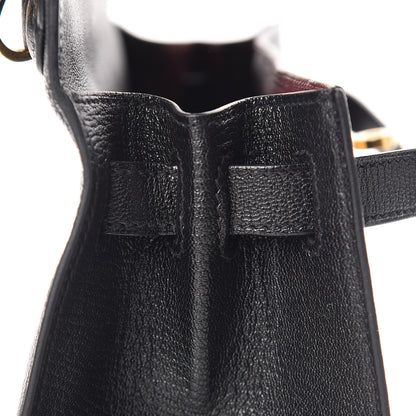 Hermes Chevre Mysore Horseshoe Kelly Sellier 28 Black Deep Red 17 of 36