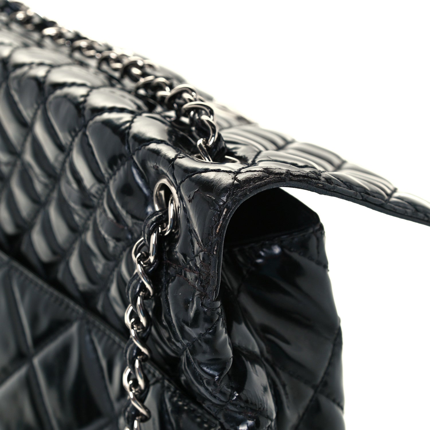 Chanel Patent Quilted Jumbo Flap Black 12 of 12