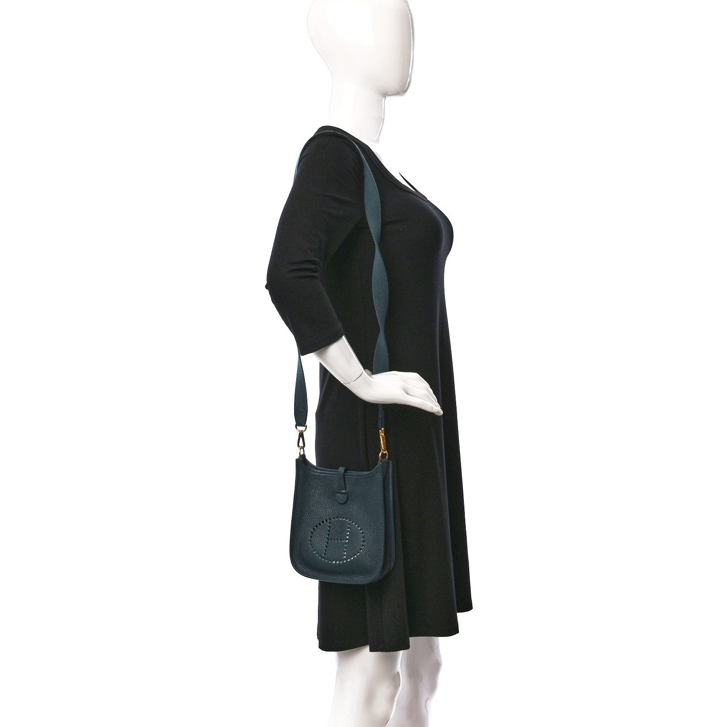 Hermes Taurillon Clemence Amazone Evelyne TPM Vert Cypress 2 of 9
