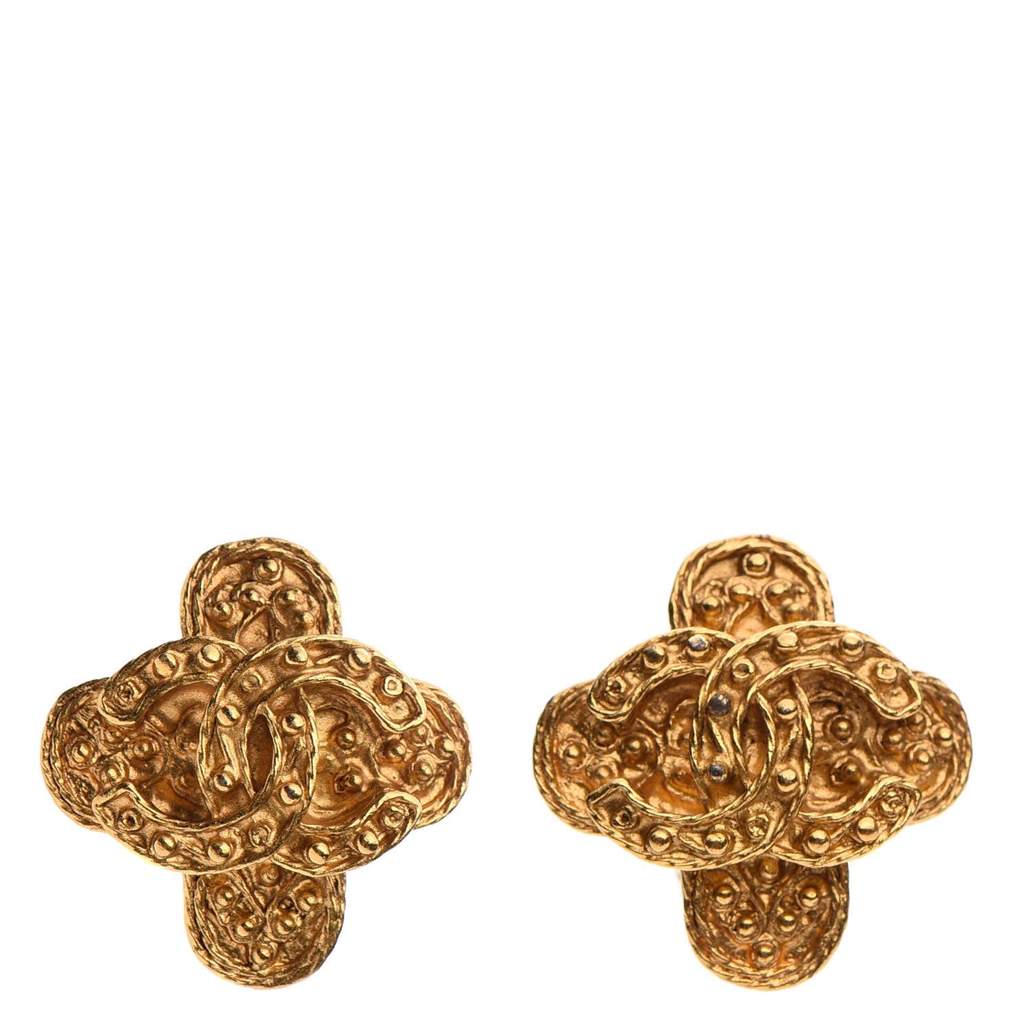Chanel CC Clip On Earrings Gold 1 of 4