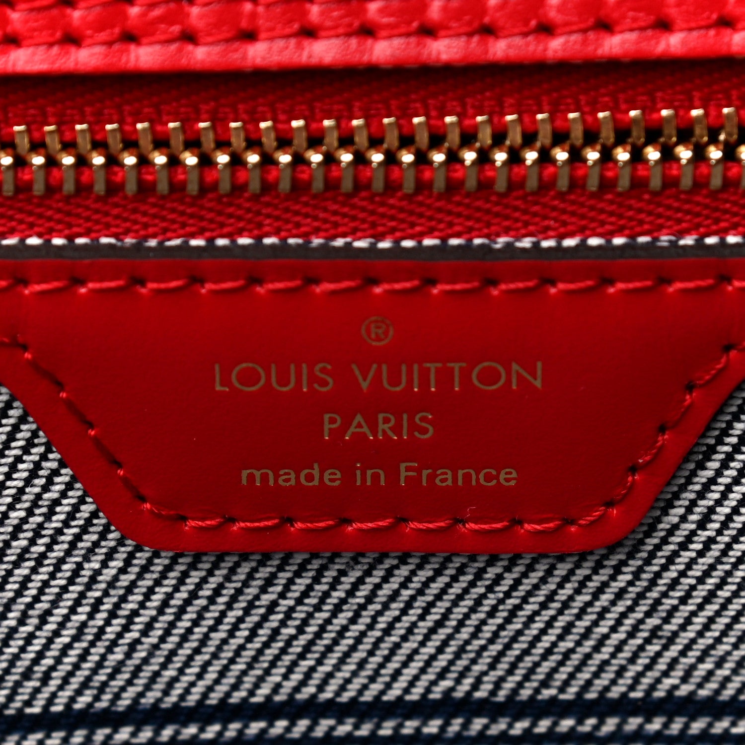 Louis Vuitton Denim Damier Monogram Patchwork Neverfull Blue Rouge 7 of 12