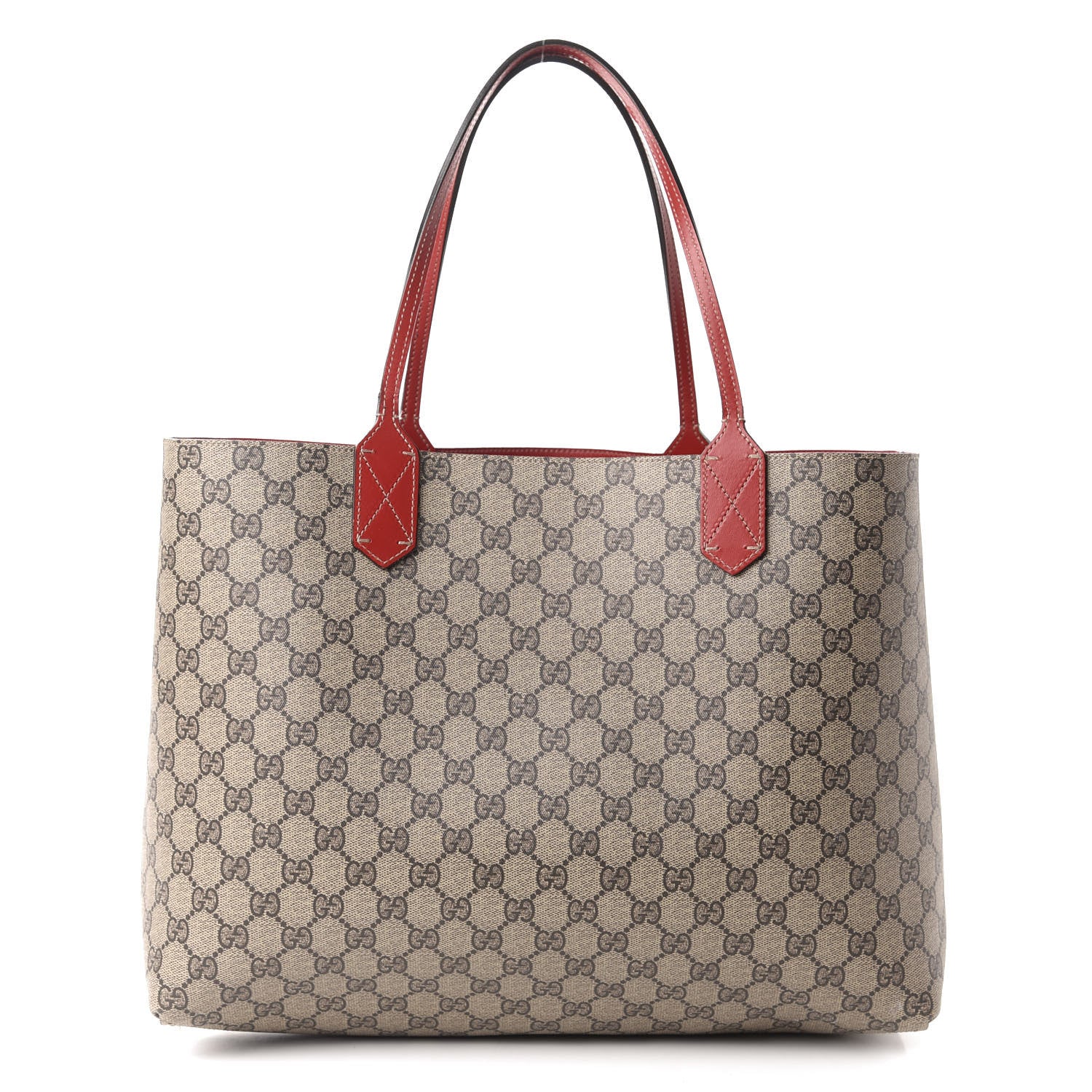 Gucci GG Supreme Monogram Medium Reversible Tote Beige Red 1 of 16