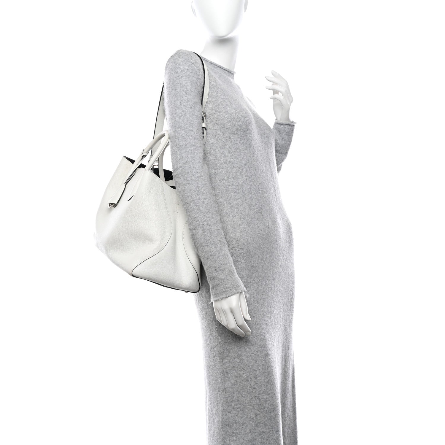 Christian Dior Supple Grained Calfskin Open Bar Tote White 2 of 10