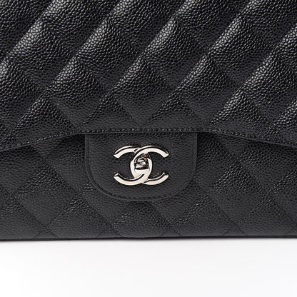 Chanel Caviar Quilted Jumbo Double Flap Black 10 of 11