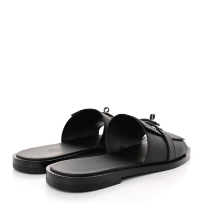 Hermes Calfskin Mens Gabriel Sandals 42 So Black 4 of 10