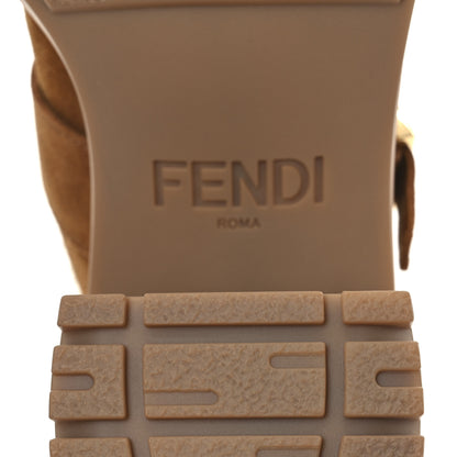 Fendi Suede Shearling Clogs 39.5 Caramel Latte 8 of 11