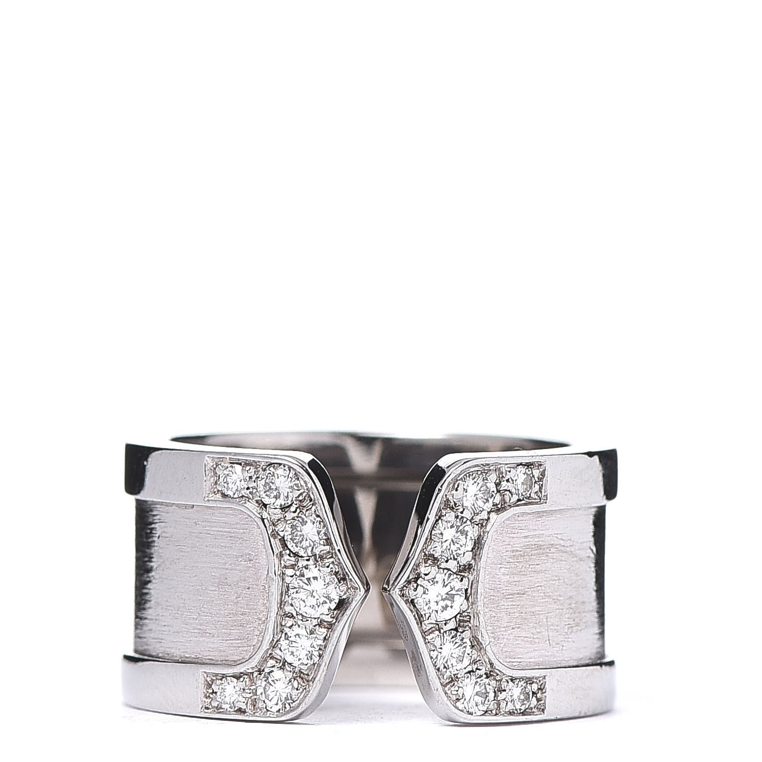 Cartier 18K White Gold Diamond 10mm Logo De Ring 47 4 1 of 6