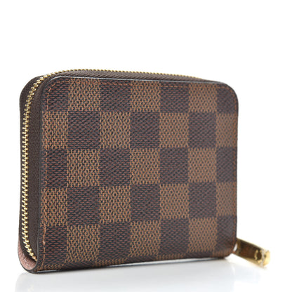 Louis Vuitton Damier Ebene Zippy Coin Purse Rose Ballerine 3 of 7