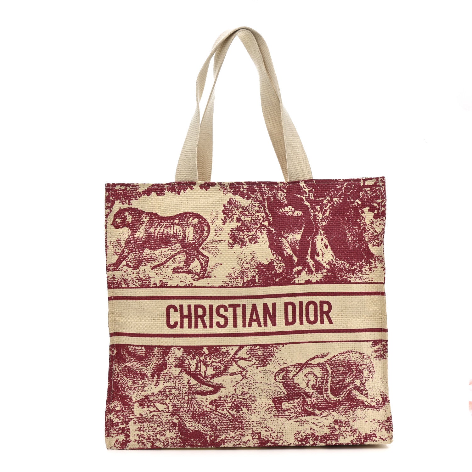Christian Dior Straw Dioriviera Tote Red 1 of 14