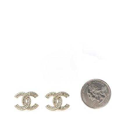 Chanel Crystal CC Earrings Gold 2 of 6
