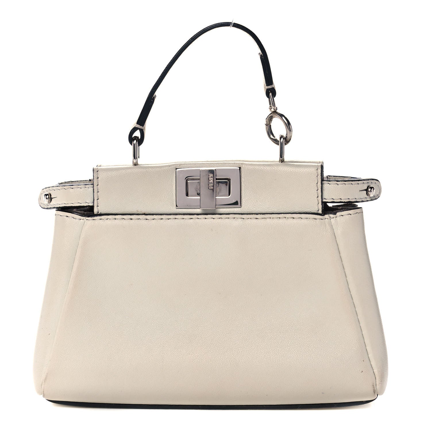 Fendi Shiny Nappa Micro Peekaboo Iconic Satchel White 1 of 15