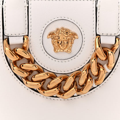 Versace Grained Calfskin Small La Medusa Chain Tote White 7 of 10