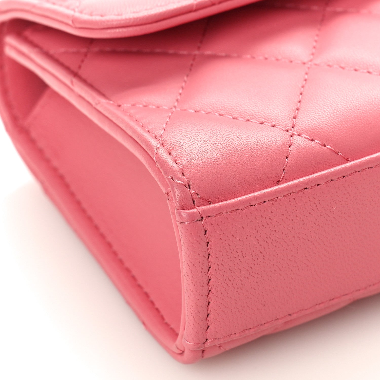 Chanel Lambskin Pearl Enamel Quilted Pearly Girl Handle Flap Phone Holder With Chain Pink 8 of 9