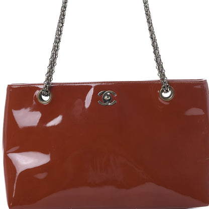 Chanel Patent Bijoux Chain Shoulder Bag Rust Red 7 of 10