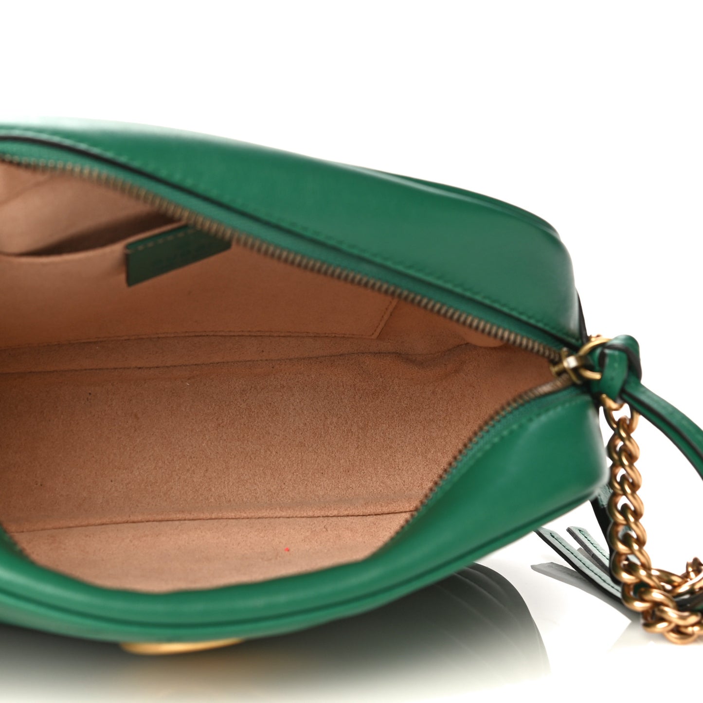 Calfskin Matelasse Small GG Marmont Chain Shoulder Bag Emerald Green