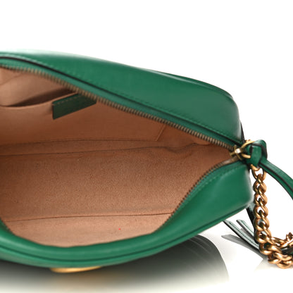 Gucci Calfskin Matelasse Small GG Marmont Chain Shoulder Bag Emerald Green 5 of 21