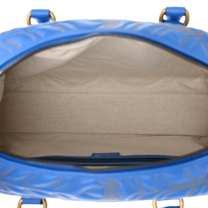 Gucci X ADIDAS Calfskin Trefoil Web GG Marmont Medium Duffle Bag Blue 7 of 11