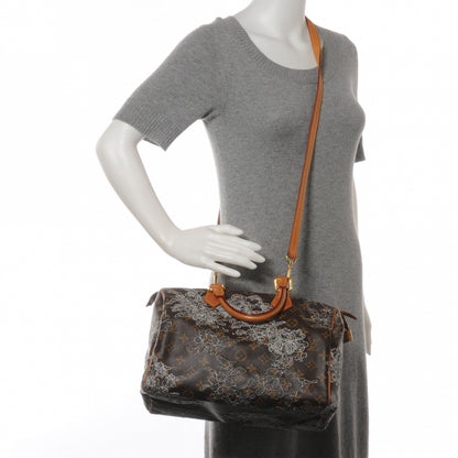 Louis Vuitton Monogram Dentelle Speedy 30 Silver 2 of 7