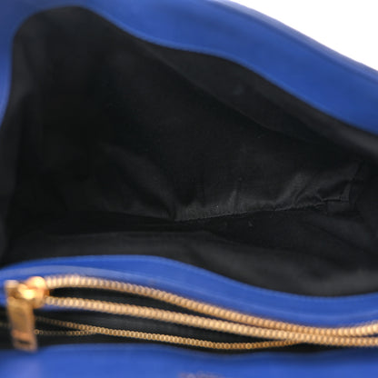 Saint Laurent Suede Calfskin Y Quilted Monogram Medium Loulou Chain Satchel Blue 5 of 13