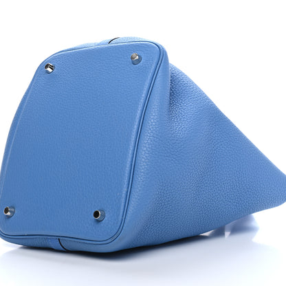 Hermes Taurillon Clemence Swift Picotin Lock 22 MM Bleu Paradis 9 of 9