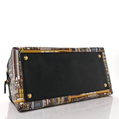 Louis Vuitton Calfskin Printed Motherboard Week-End Bag Multicolor 3 of 5