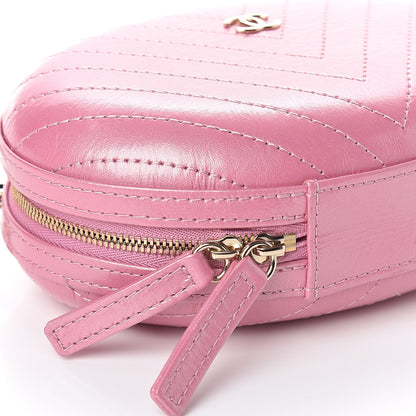 Chanel Calfskin Chevron Stitched Evening Bag Pink 7 of 8