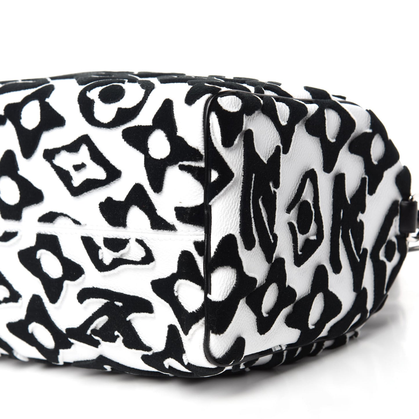 X UF Tufted Monogram Speedy Bandouliere 25 White Black