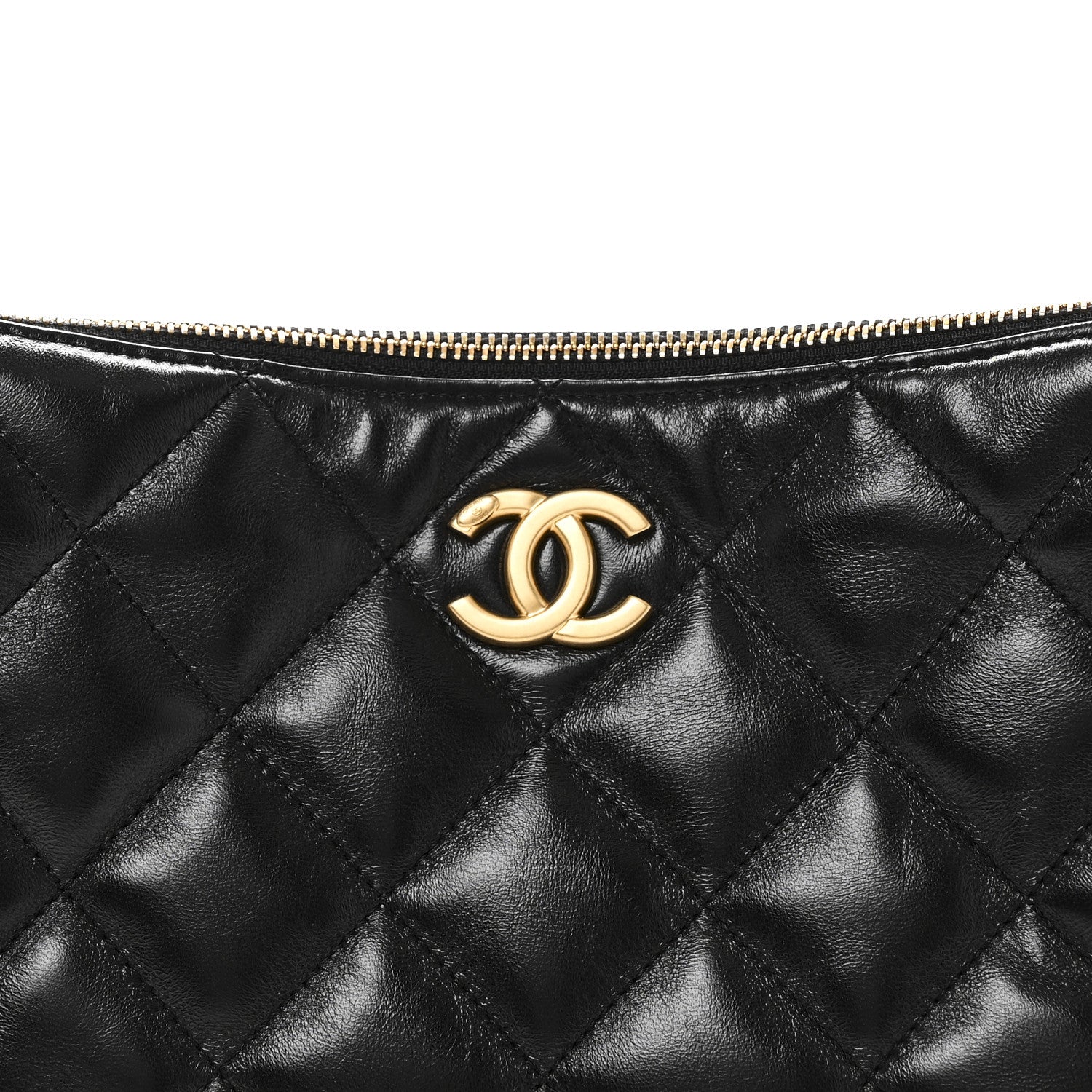 Chanel Shiny Lambskin Quilted CC Hobo Black 8 of 10