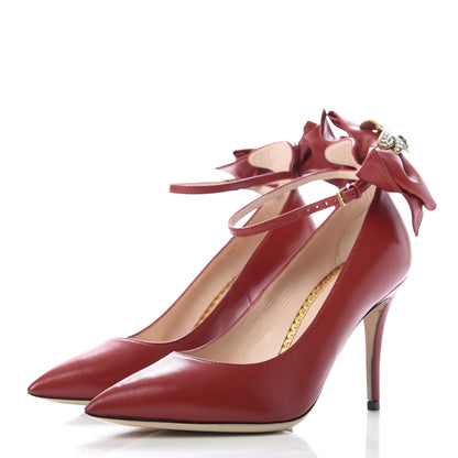 Gucci Nappa Queen Margaret Pumps 35.5 Hibiscus Red 3 of 9
