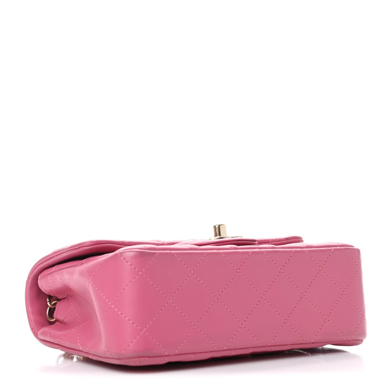 Chanel Lambskin Quilted Mini Rectangular Flap Dark Pink 3 of 4