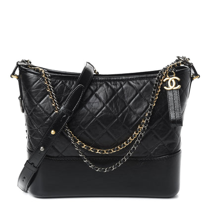 Chanel Aged Calfskin Quilted Medium Gabrielle Hobo Black 1 of 11