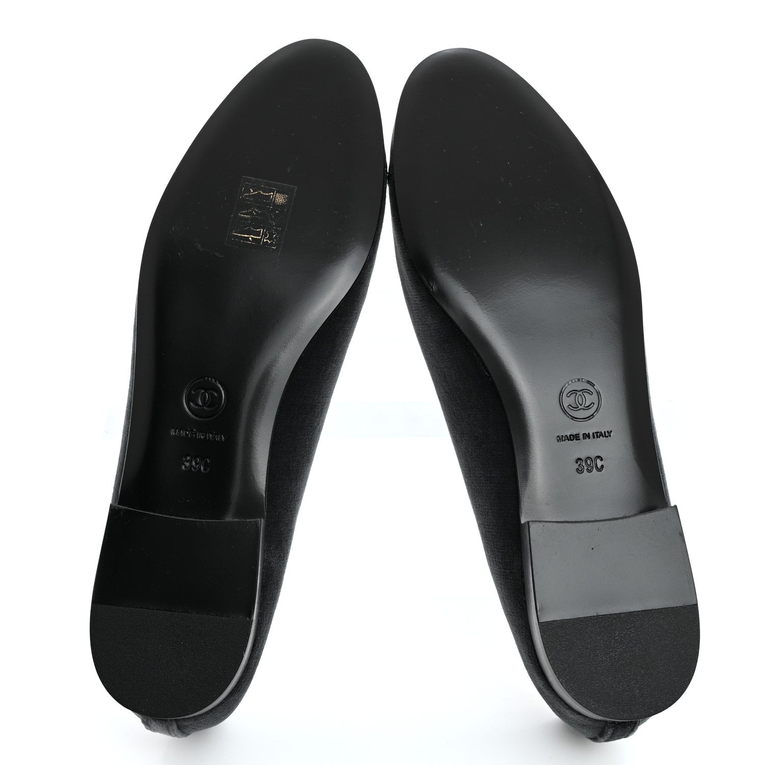 Chanel Velvet Cap Toe Ballerina Flats 39 Grey 5 of 9