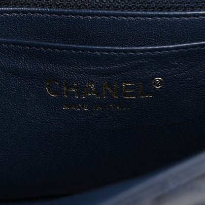 Chanel Lambskin Quilted Mini Rectangular Flap Dark Navy Blue 6 of 11