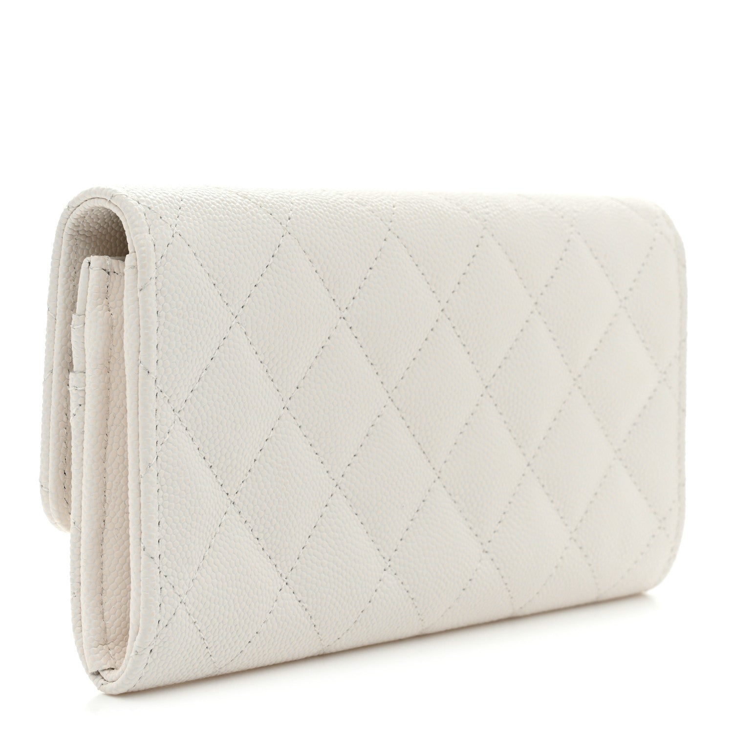 Chanel Caviar Quilted CC Medium Flap Wallet White 3 of 9