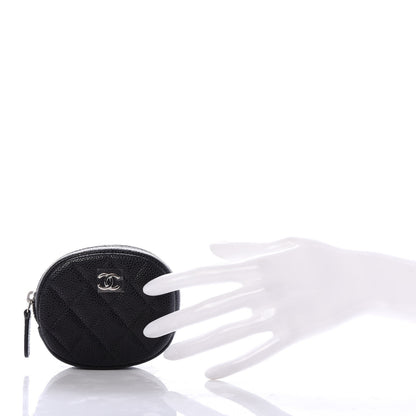 Chanel Caviar Quilted Zip Around Classic Coin Purse Black 2 of 8