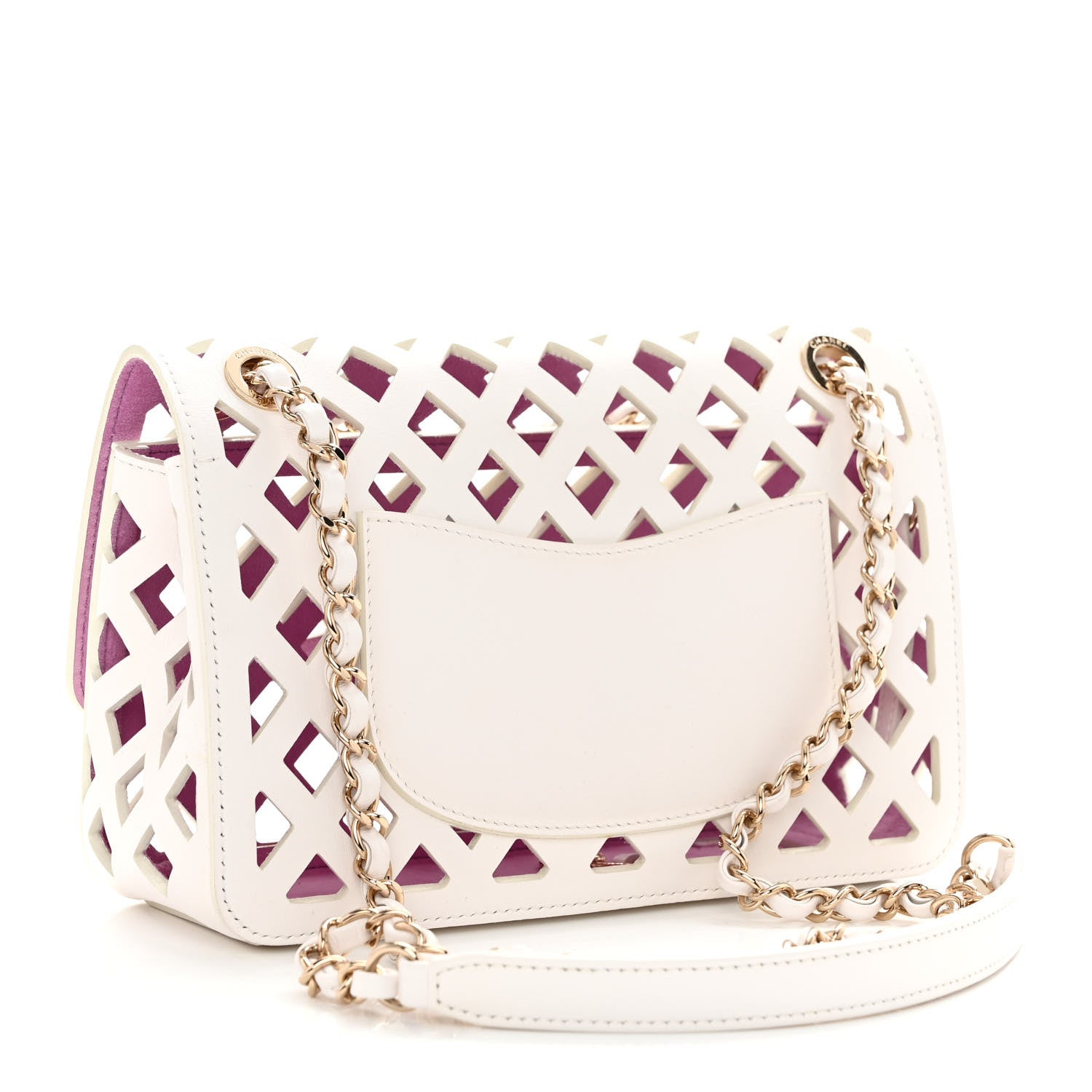 Chanel Lambskin Small Sea Through Flap White Multicolor 4 of 11