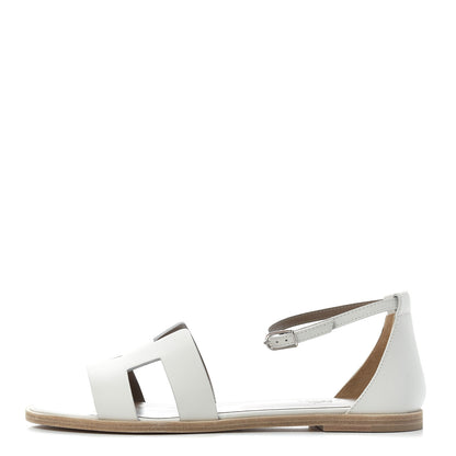 Hermes Calfskin Santorini Sandals 39 White 1 of 11