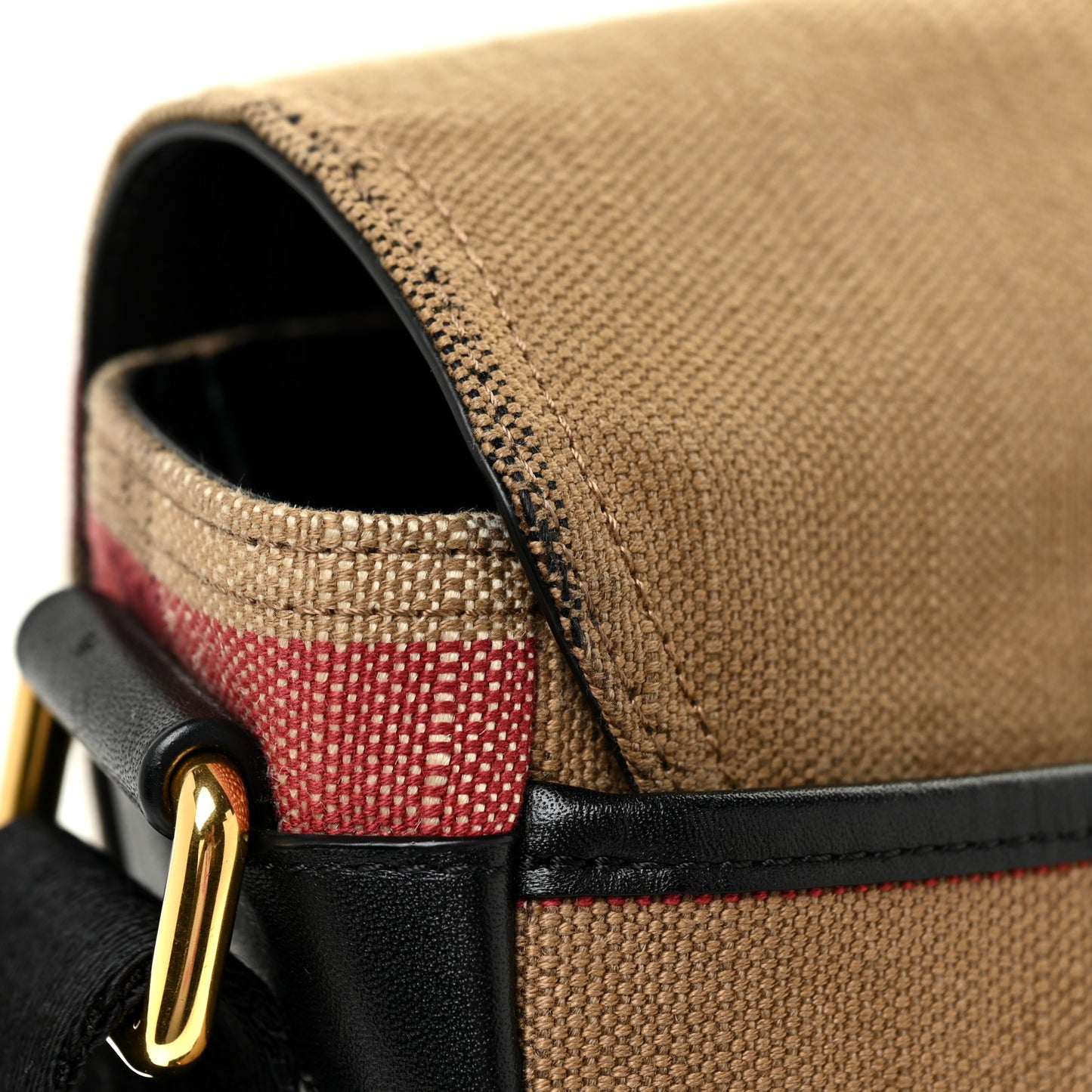 Canvas Mega Check Large Baildon Messenger Bag Black