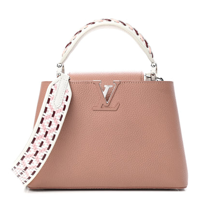 Louis Vuitton Taurillon Braided Capucines BB Bois De Rose Pink Black White 1 of 4