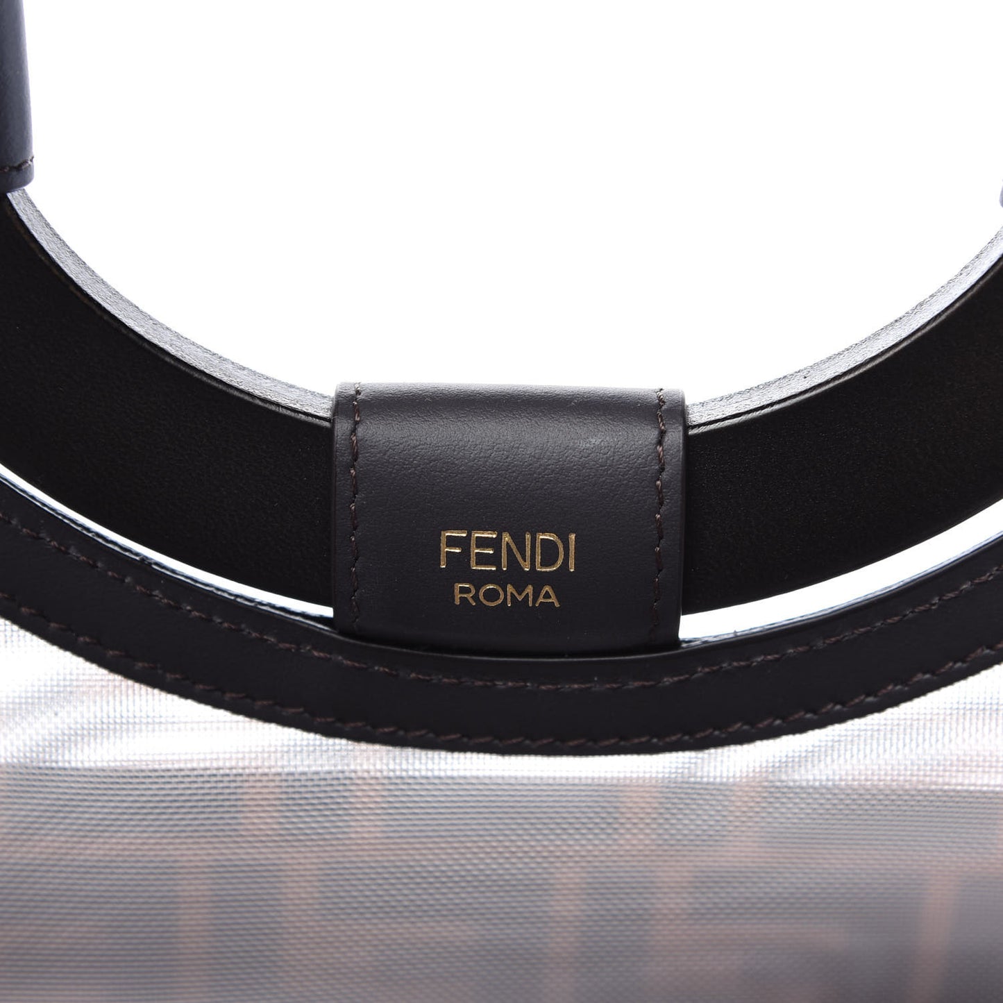 Mesh Vitello Century Cuoio FF 1974 Medium Runaway Shopper Tote Marrone Black Ebano