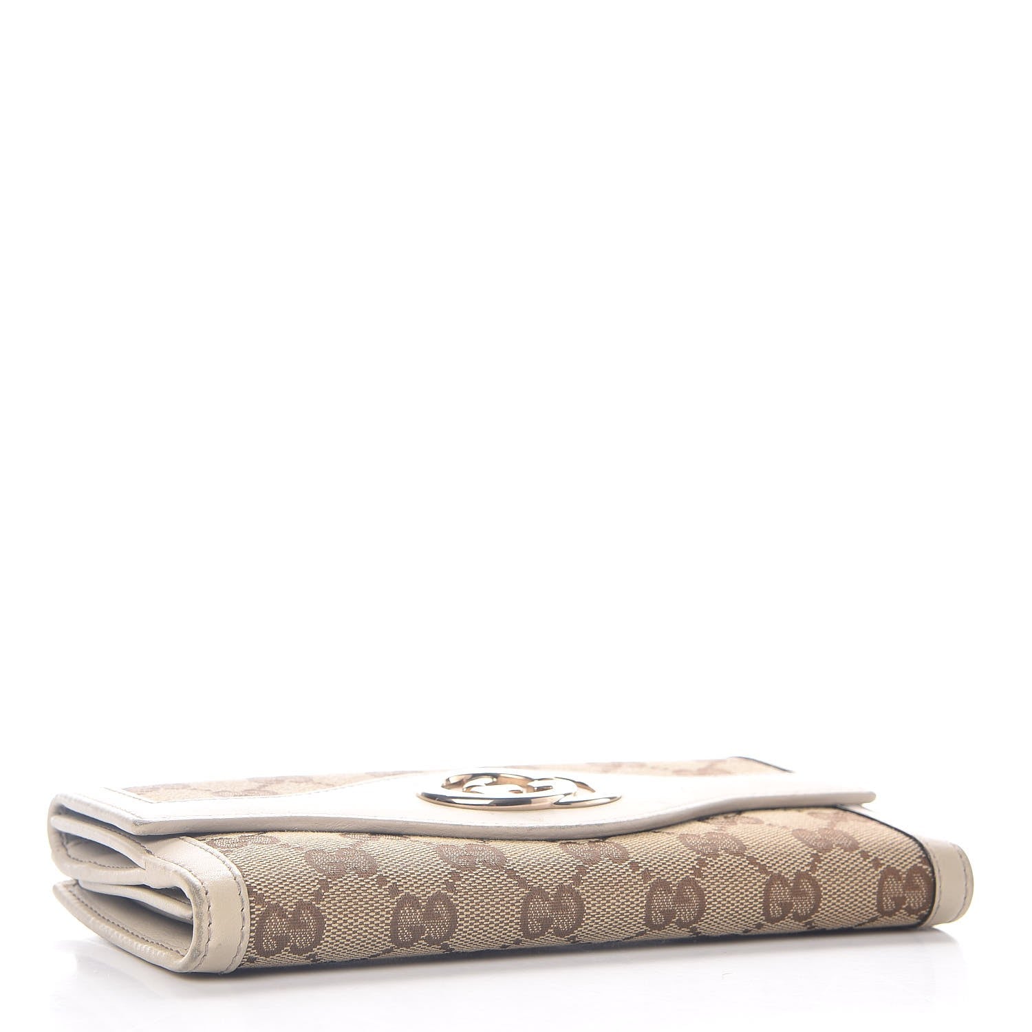 Gucci Monogram Margaux Calfskin Sukey Continental Organizer Wallet Beige Ebony Mystic White 4 of 16