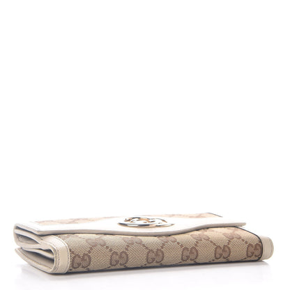 Gucci Monogram Margaux Calfskin Sukey Continental Organizer Wallet Beige Ebony Mystic White 4 of 16