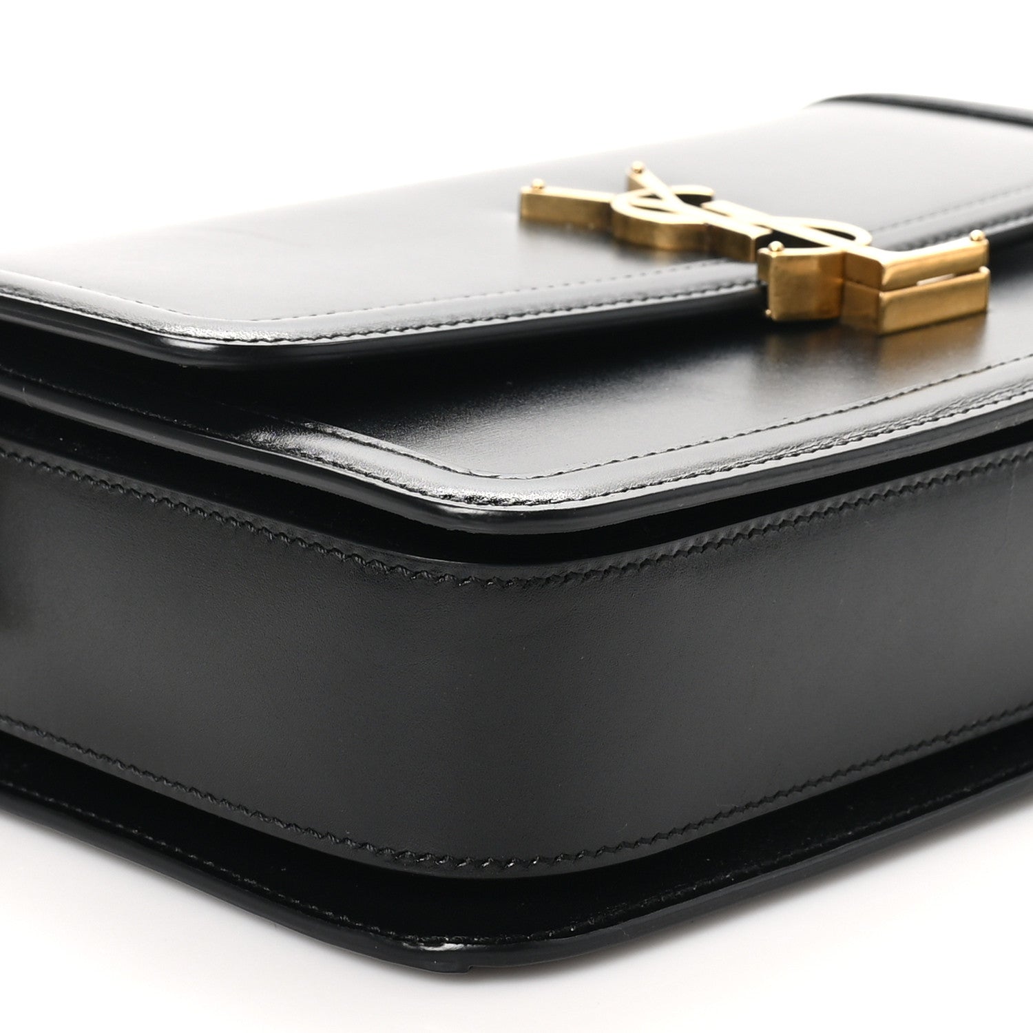 Saint Laurent Box Calfskin Monogram Medium Solferino Satchel Black 9 of 10