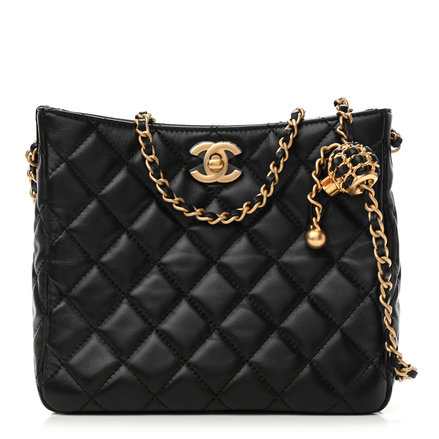 Chanel Lambskin Quilted Small Pearl Crush Hobo Black 1 of 11