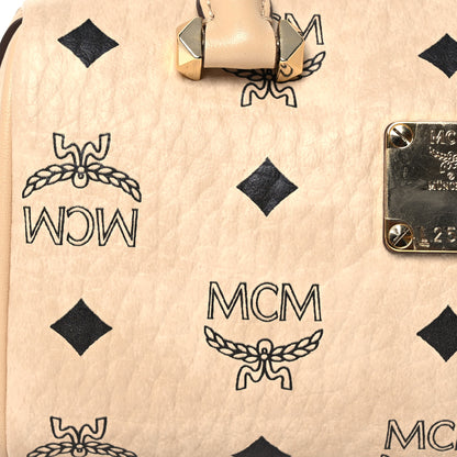 MCM Visetos Mini Boston Bag Beige 7 of 11