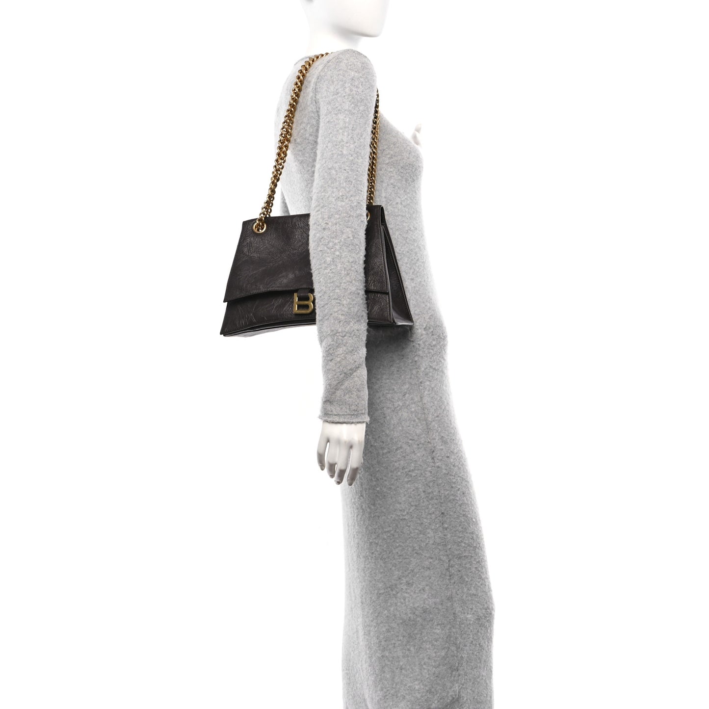 Crushed Calfskin Medium Crush Chain Bag Expresso